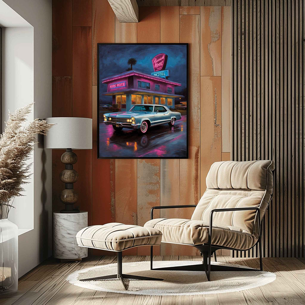 1965 Riviera Gran Sport - Neon Motel Edition | Poster Canvas - AquilVision