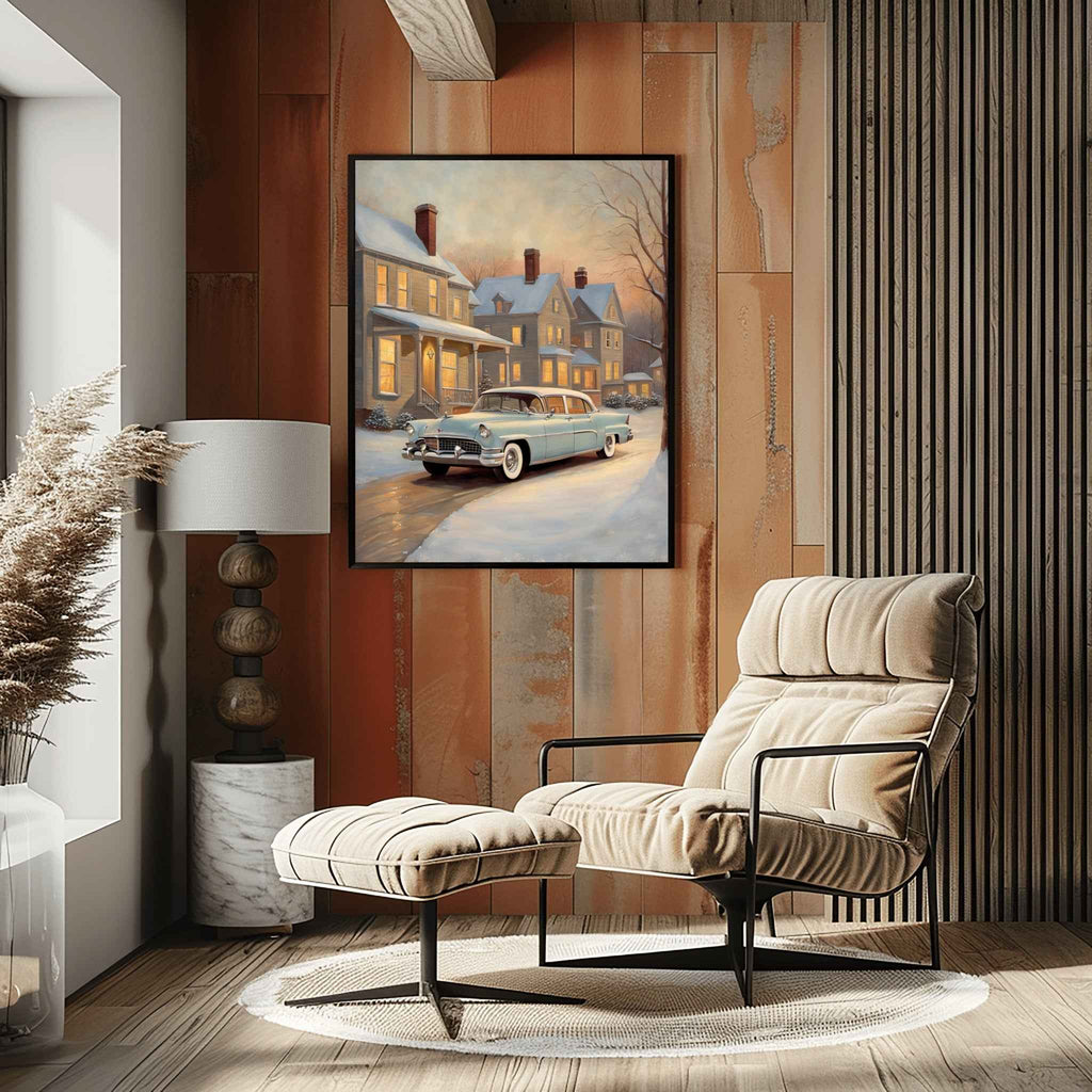 1956 American Formal Luxury Sedan - Winter Edition | Poster Canvas - AquilVision