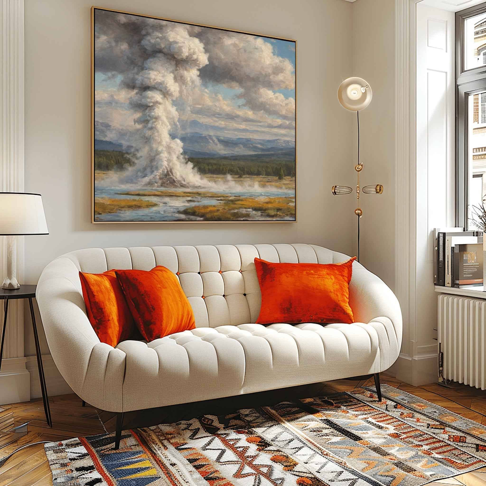 Old Faithful Eruption Poster Canvas Yellowstone National Park Collection