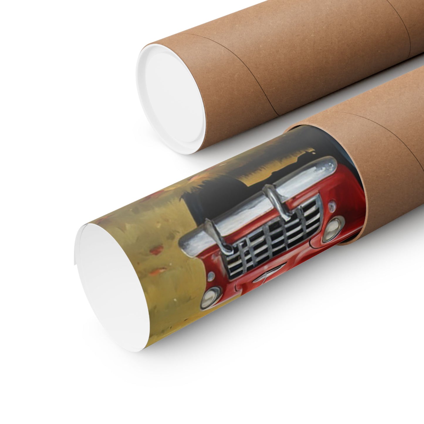Autumn Farmhouse Matte Posters rolled in a protective tube for easy storage and transport