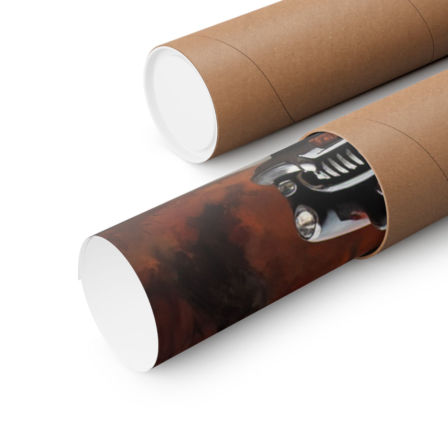 Autumn Landscape Poster rolled in a protective tube, showcasing vibrant fall colors