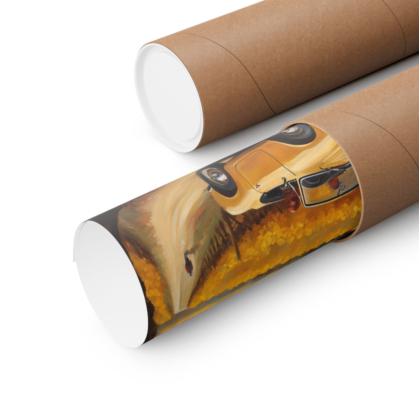 Autumn Vineyard Matte Vertical Poster rolled in a protective shipping tube for art lovers