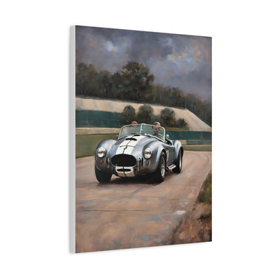 Classic Car Canvas Print featuring a vintage racing car on a scenic track