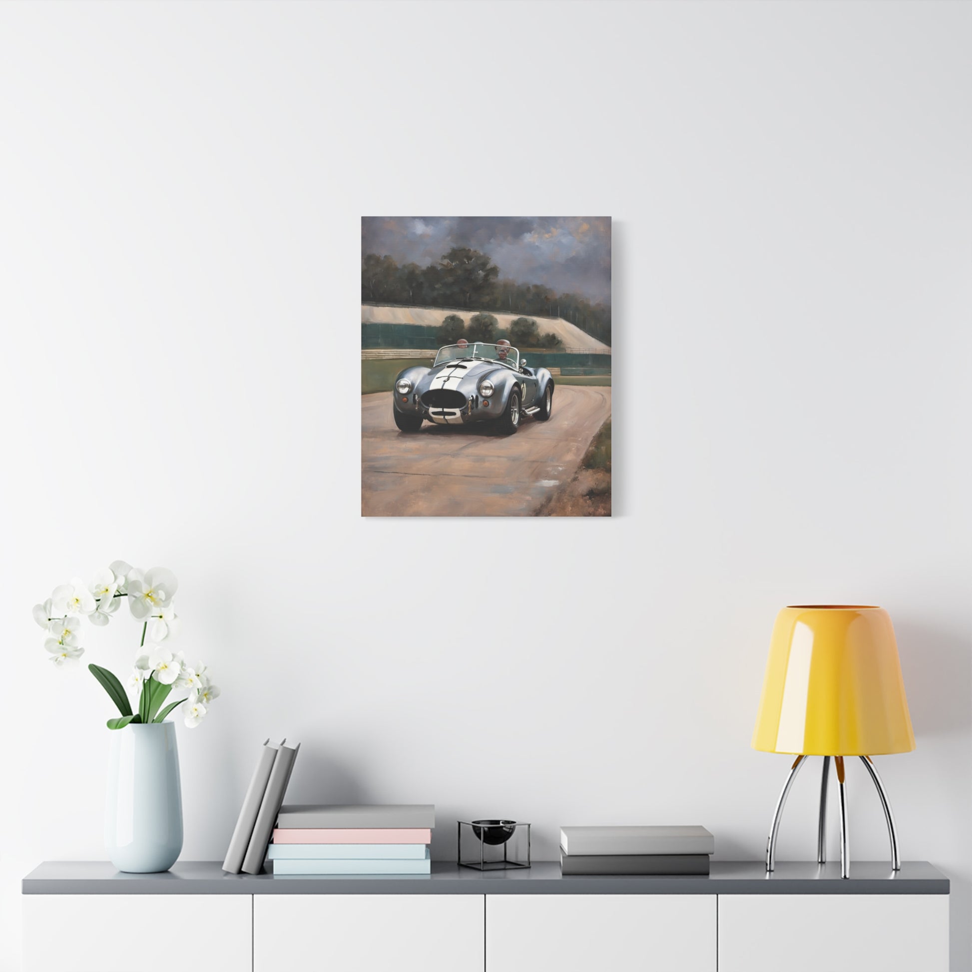 Classic Car Canvas Print featuring a vintage racing car on an outdoor track