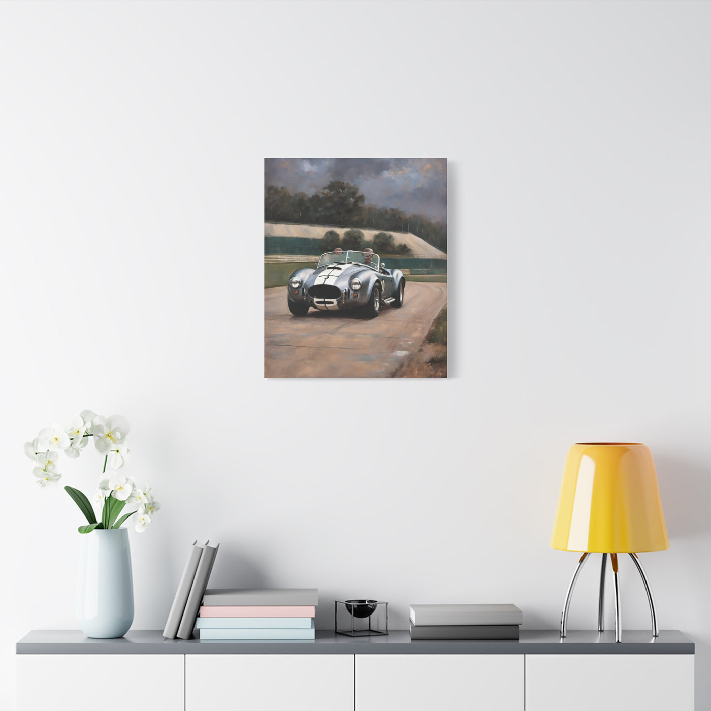 Classic Car Canvas Print featuring a vintage racing car on an outdoor track