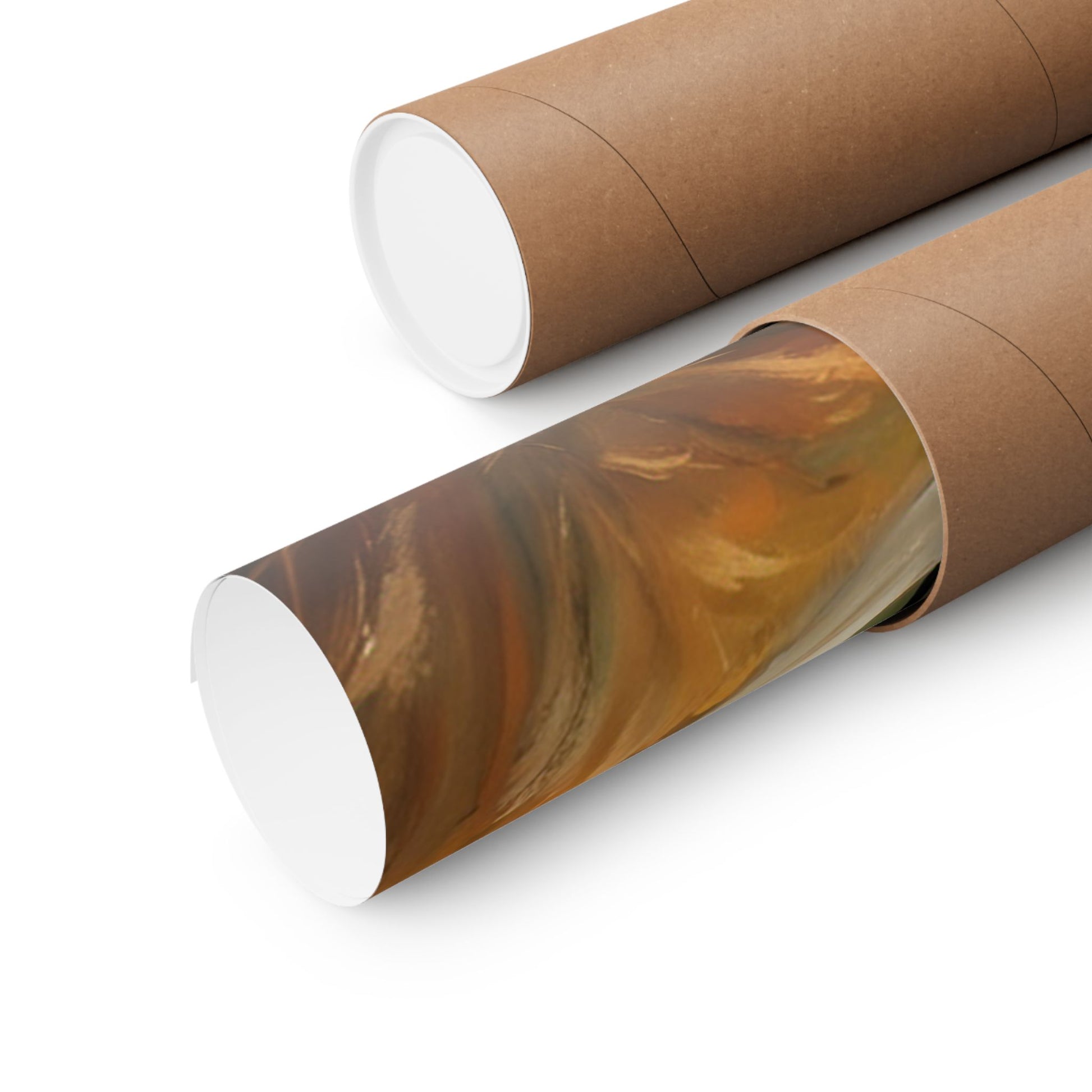 Classic Car Landscape Matte Poster rolled in a protective tube for easy delivery and display