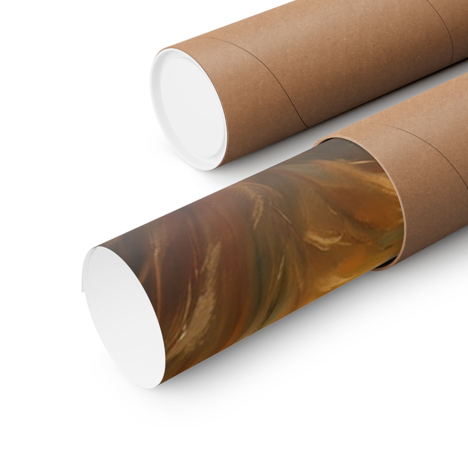 Classic Car Landscape Matte Poster rolled in a protective tube for easy transport and storage