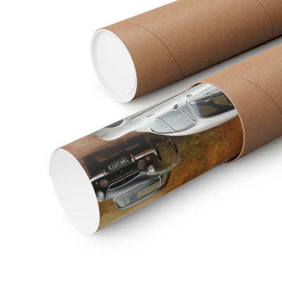 Classic car wall art for home decor printed on a rolled poster tube by Printify