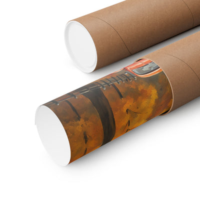 Orange beetle fall decor poster rolled in eco-friendly packaging from Printify
