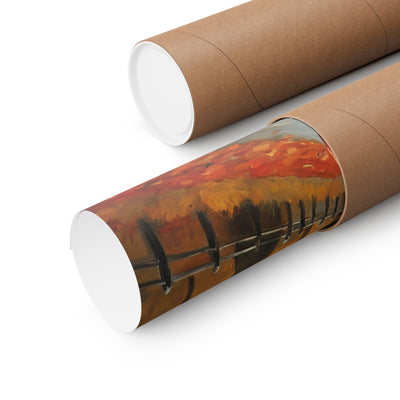 Orange beetle fall decor poster rolled in eco-friendly packaging for seasonal home decoration