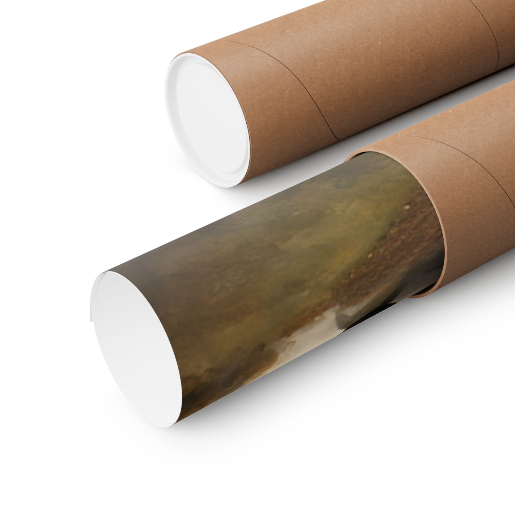 Retro Car Wall Decor poster rolled in a kraft paper tube for easy storage and transport