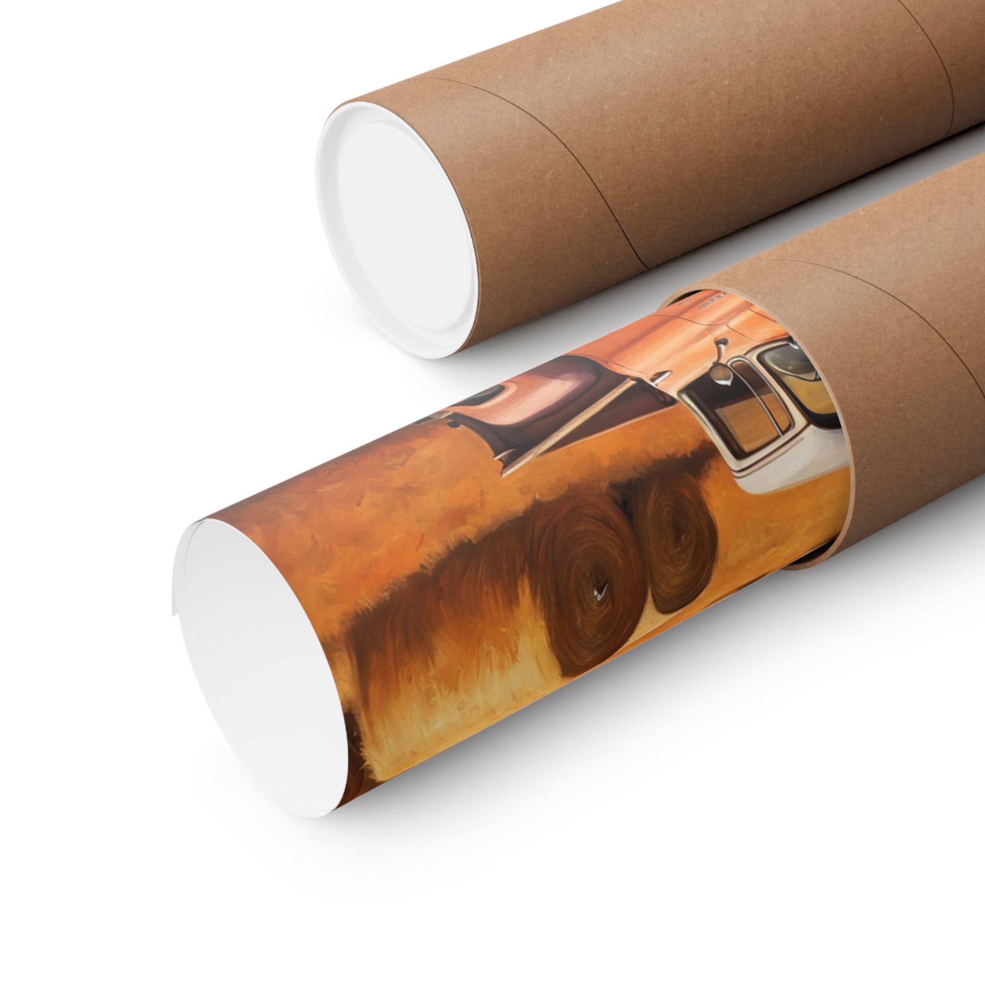 Rustic Farmhouse Matte Poster rolled up in eco-friendly cardboard tube for easy storage