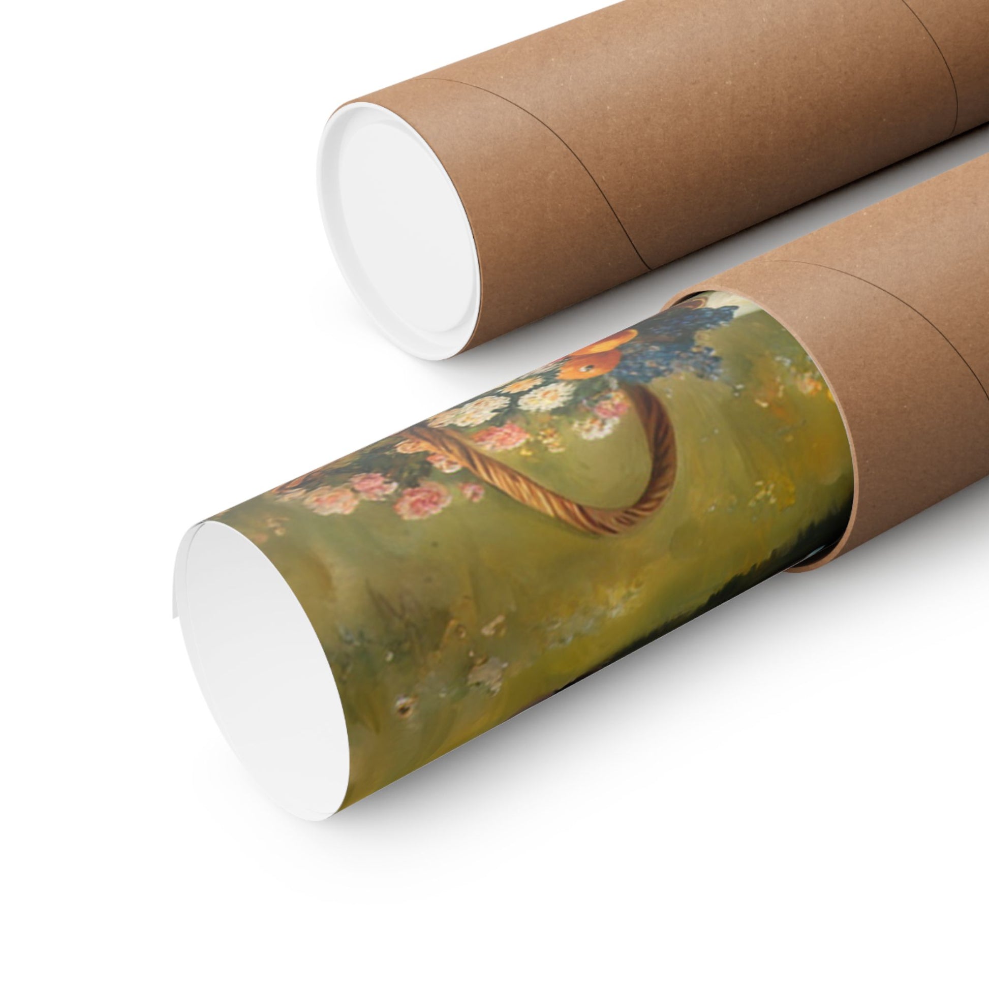 Rustic Farmhouse Poster rolled in a brown tube for easy shipping and storage