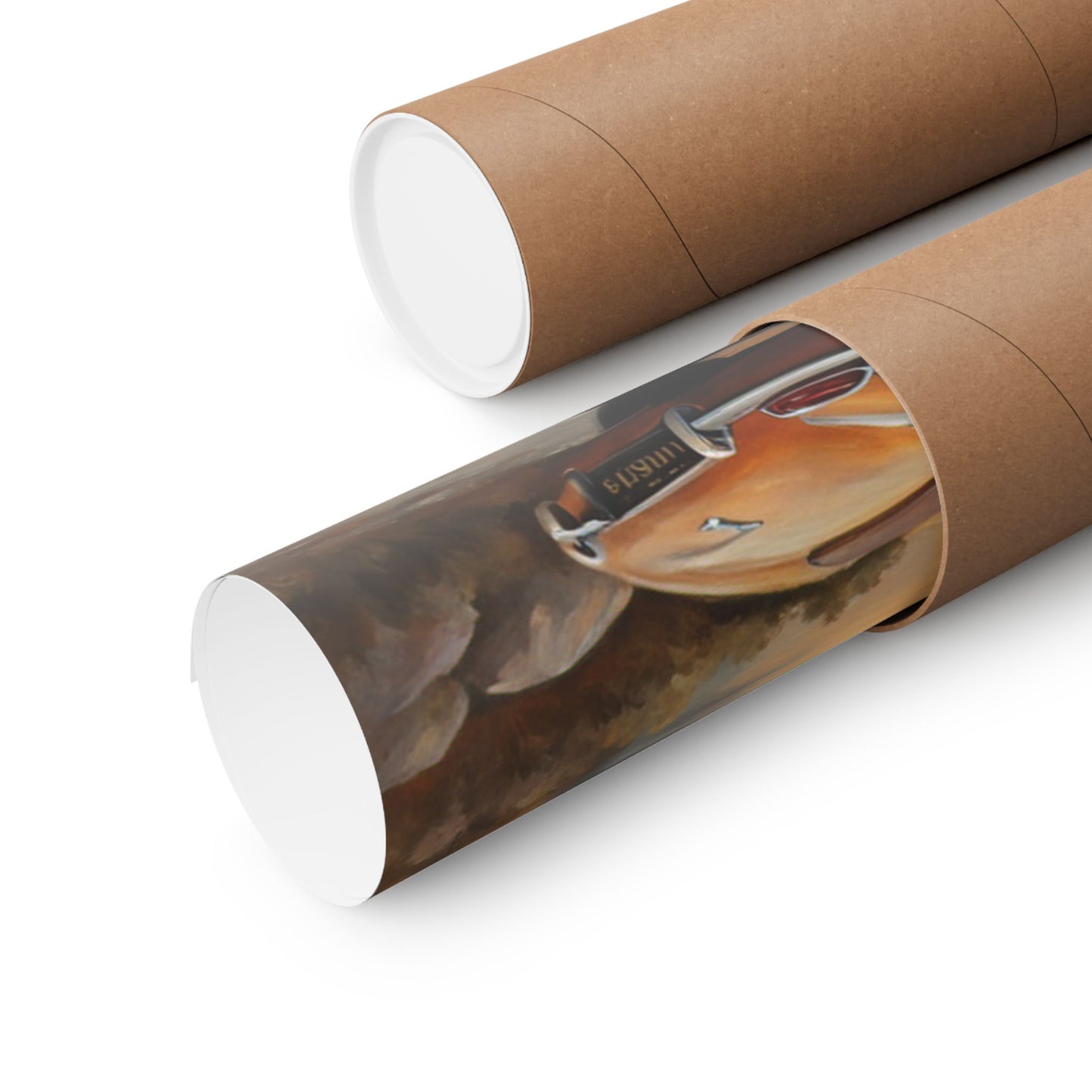Scenic Car Posters rolled in a protective tube, showcasing vibrant artwork for car enthusiasts