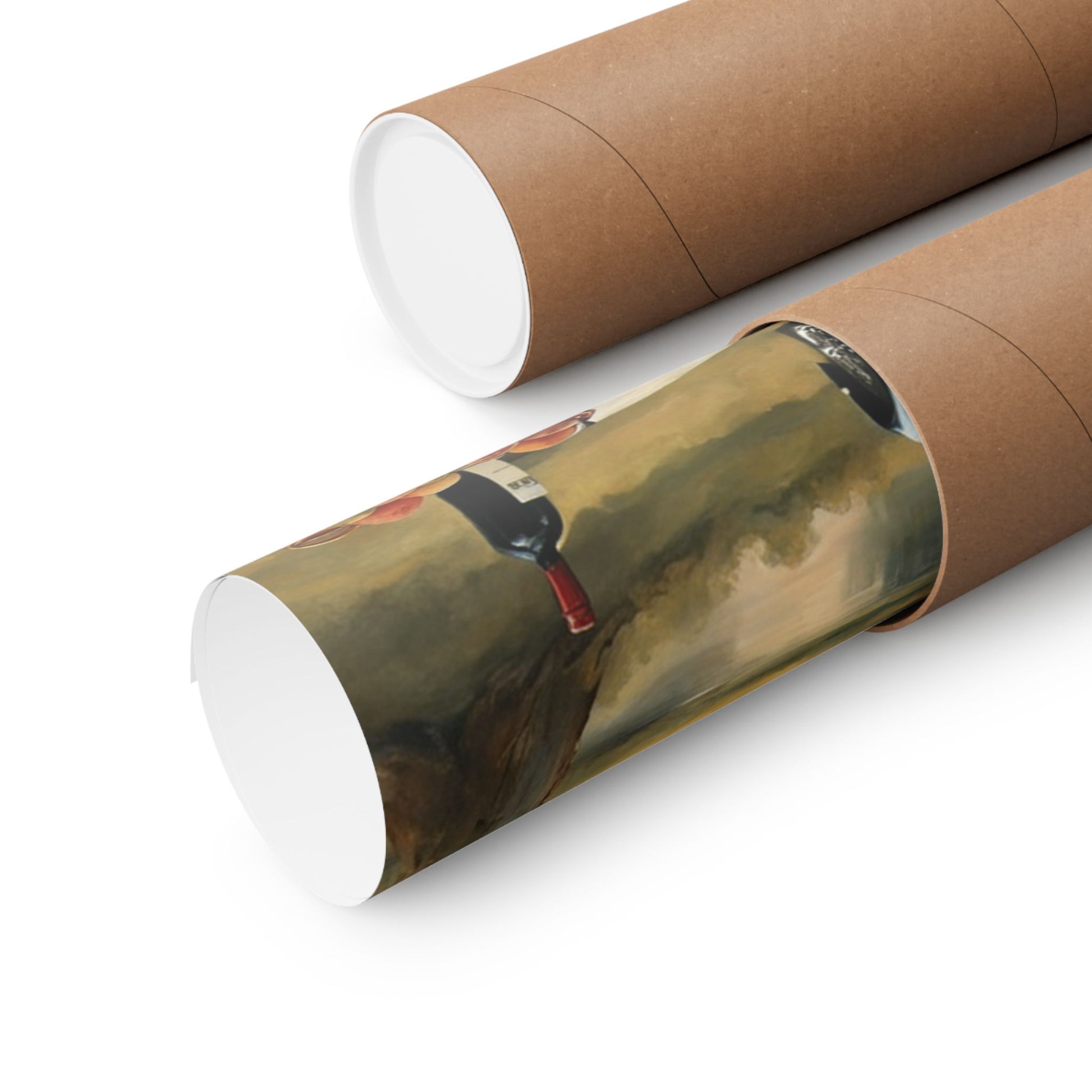 Scenic Vintage Car Matte Vertical Poster rolled and ready for display in a protective tube