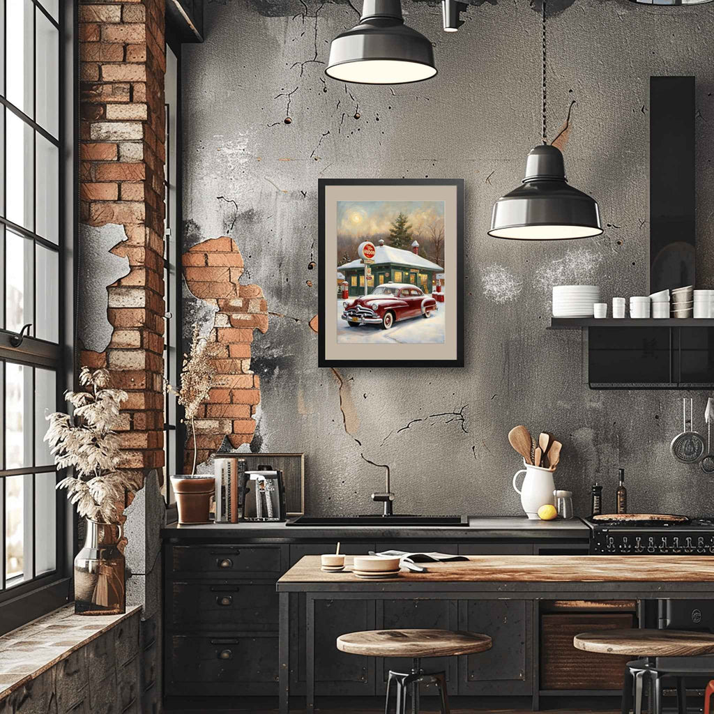 1951 Step-Down Racing Legend - Gas Station Winter Edition | Poster - Canvas - AquilVision