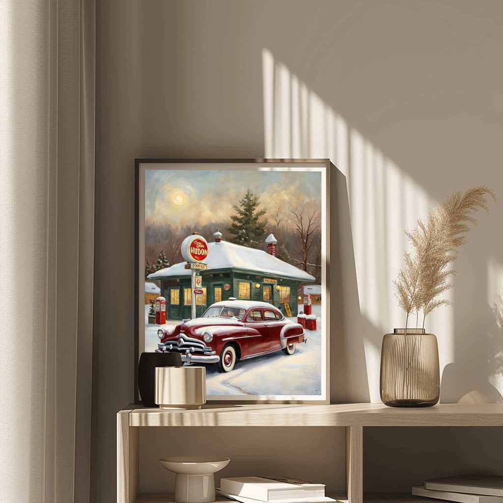1951 Step-Down Racing Legend - Gas Station Winter Edition | Poster - Canvas - AquilVision