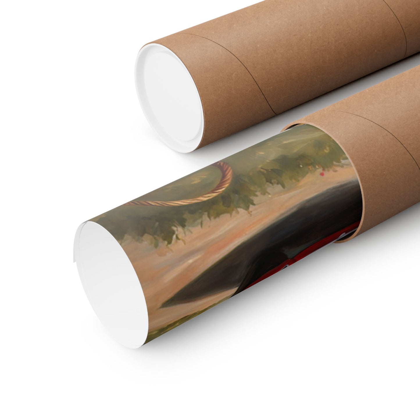 Vintage Car Art Print rolled in a protective tube for safe shipping and display
