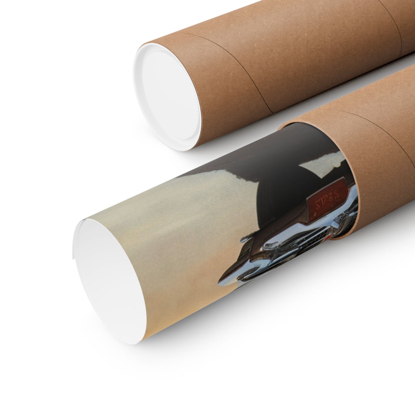 Vintage Car Autumn Matte Poster rolled in protective tube for easy storage and shipping