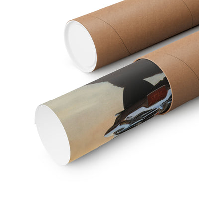 Vintage Car Autumn Matte Poster rolled in protective tube for easy storage and shipping
