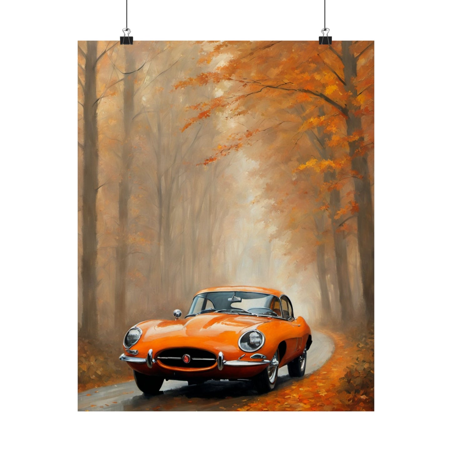 Vintage Car Autumn Matte Vertical Posters, Fall Wall Art, Home Decor, Gift for Car Lovers, Autumn Aesthetic - AquilVision