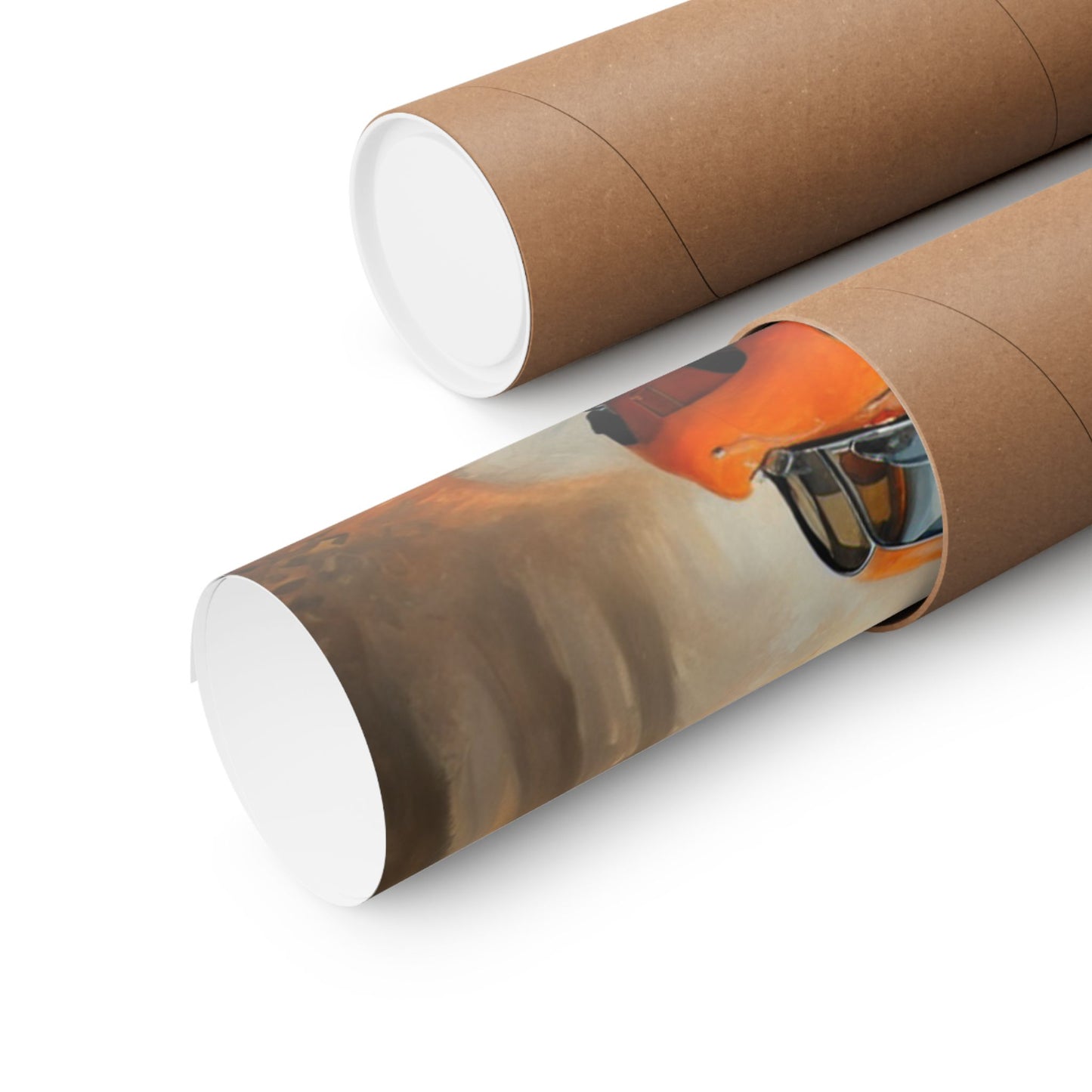 Vintage Car Autumn Matte Vertical Posters rolled in a protective cardboard tube ready for display