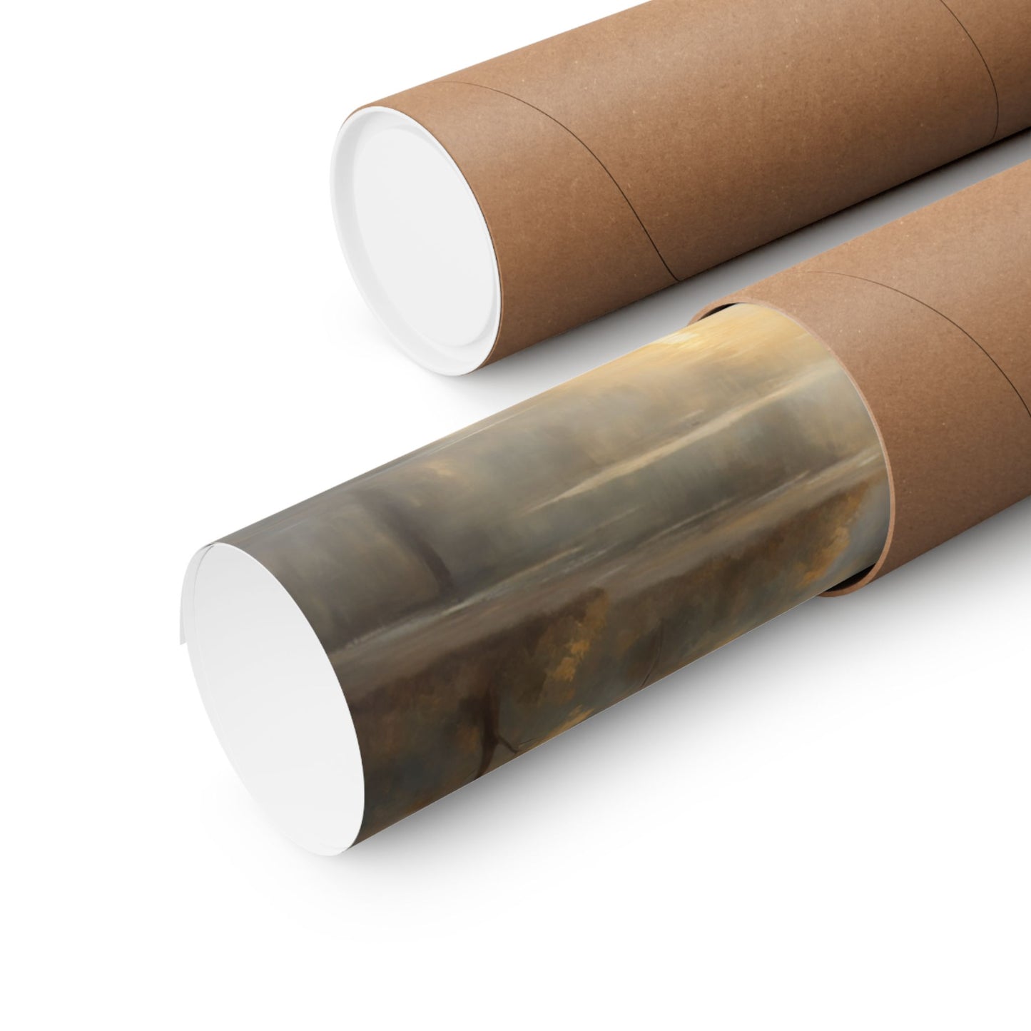 Vintage Car Landscape Poster rolled in a protective tube for easy shipping and storage