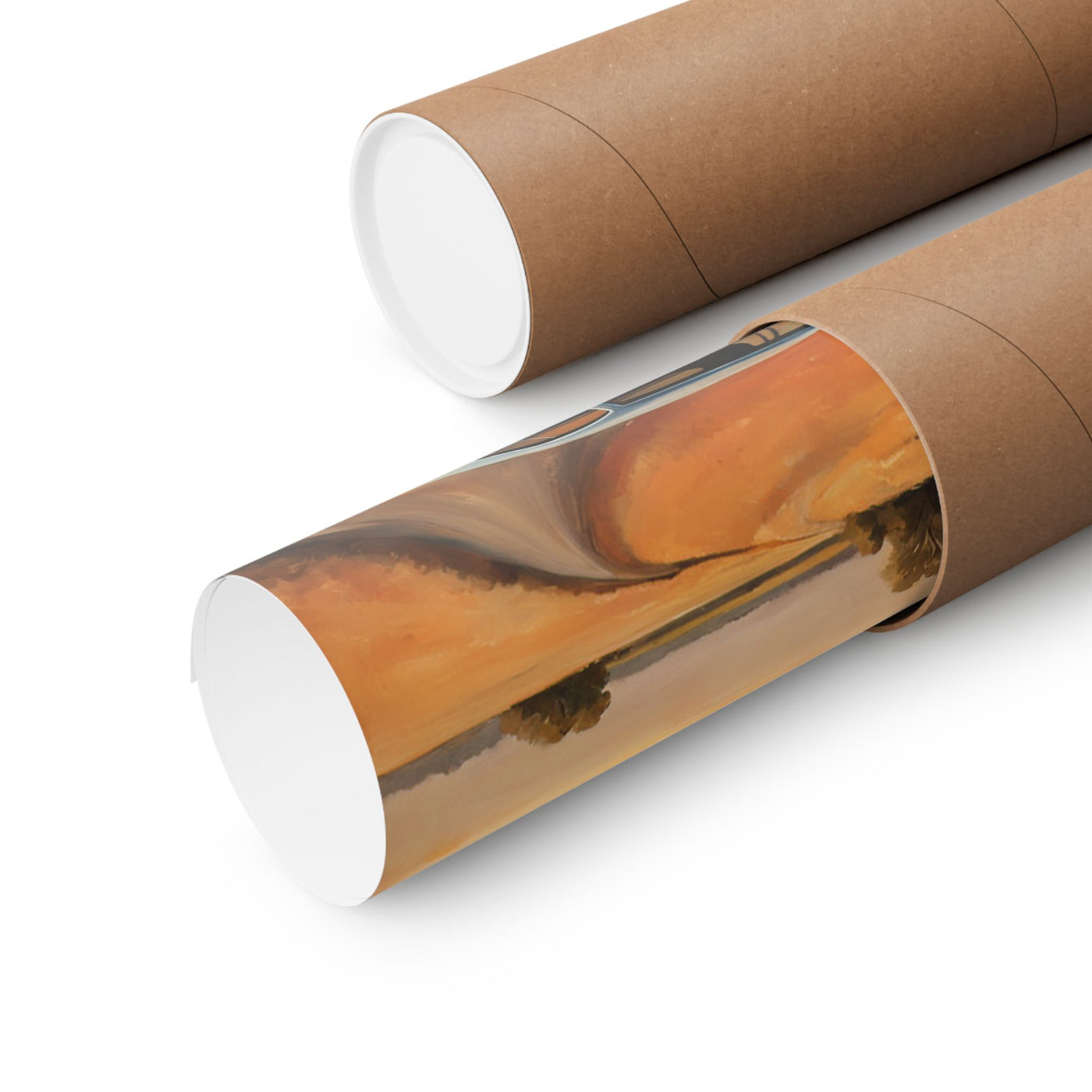 Vintage Car Landscape Poster rolled in protective tube ready for display or gifting