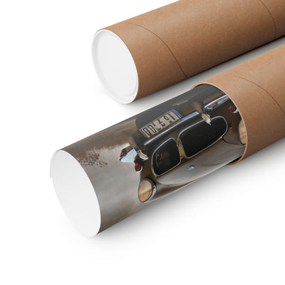 Vintage Car Matte Poster rolled and packaged in a cardboard tube for delivery