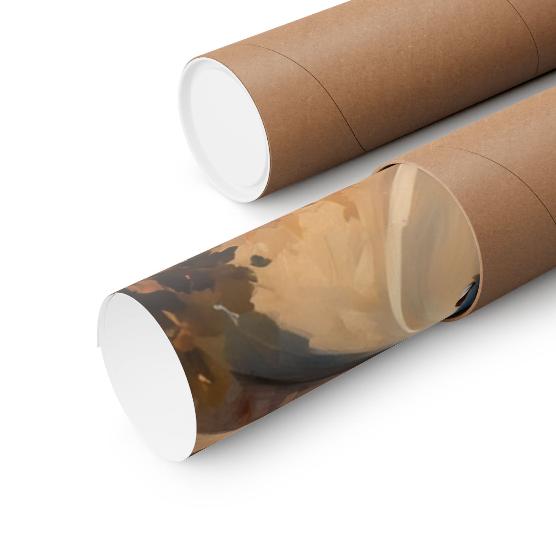Vintage Car Poster rolled in a protective tube for safe shipping and display
