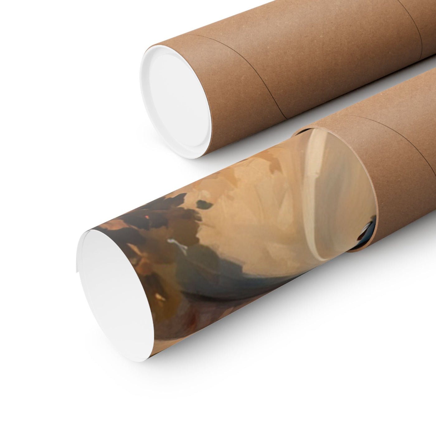 Vintage Car Poster rolled in a protective tube for safe shipping and display