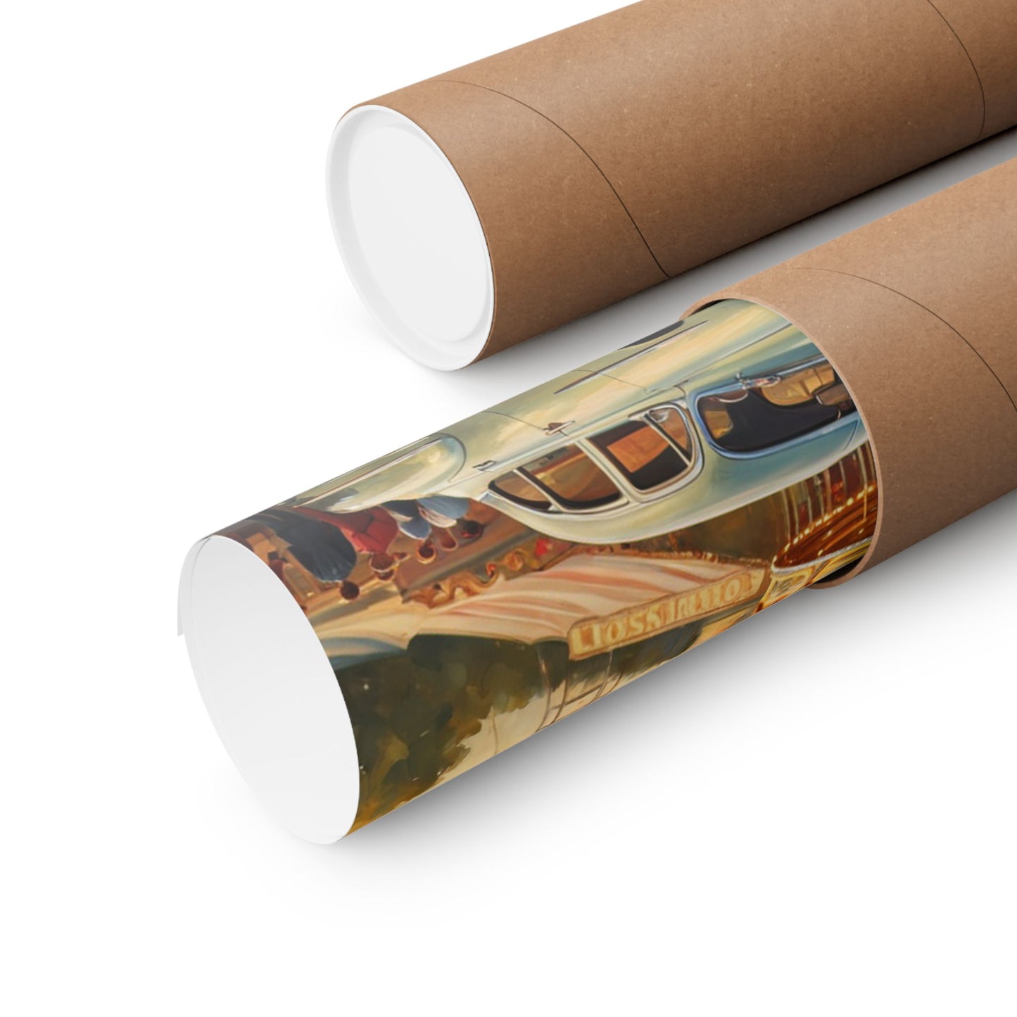Vintage Carnival Wall Art Poster rolled in protective tube for easy storage and display