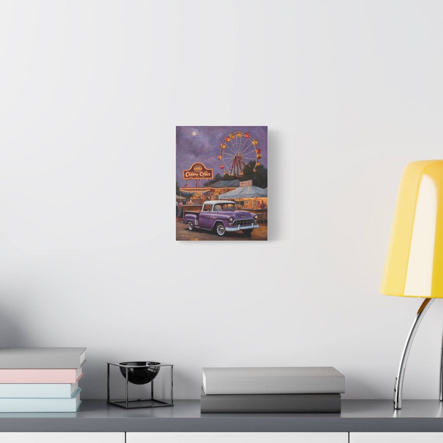 Vintage Fair Canvas Print, Retro Truck Wall Art, Rustic Decor, Perfect Gift for Car Lovers, Carnival Theme - AquilVision