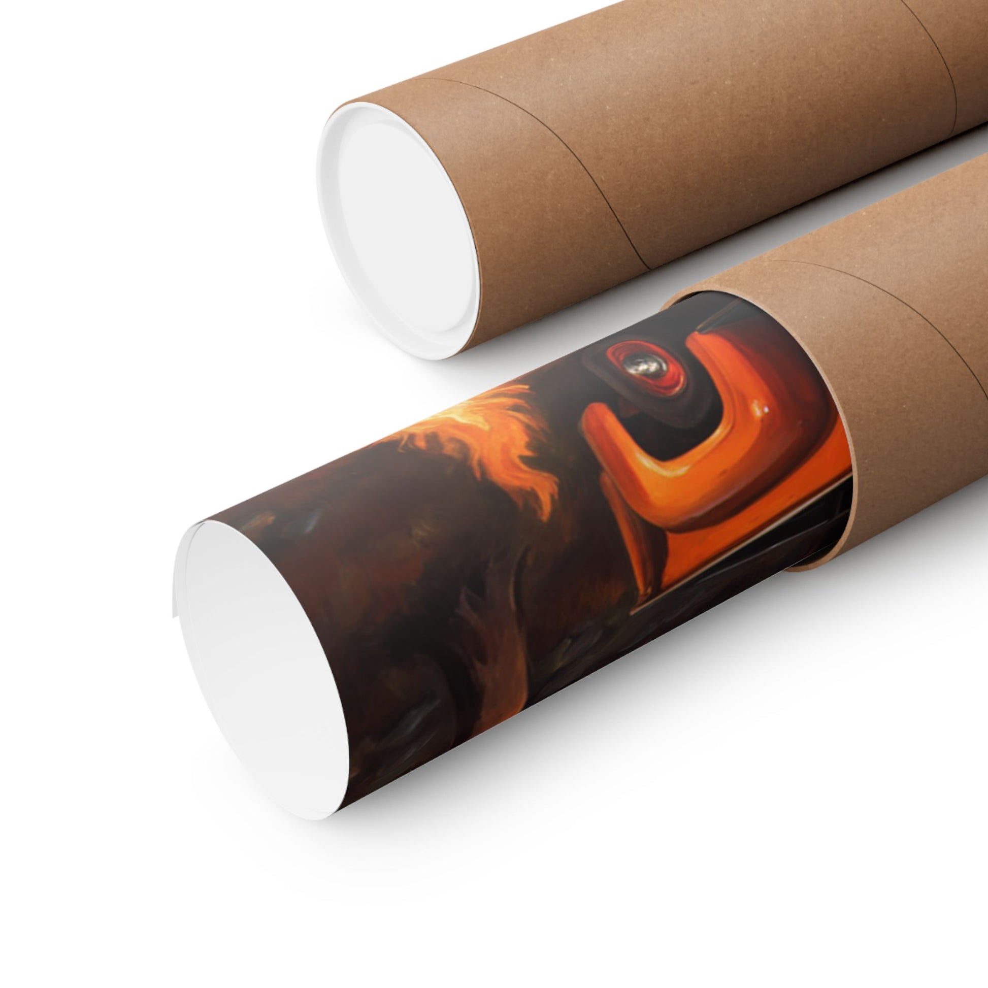 Vintage Truck Camping Poster rolled and packaged in eco-friendly cardboard tube for easy shipping
