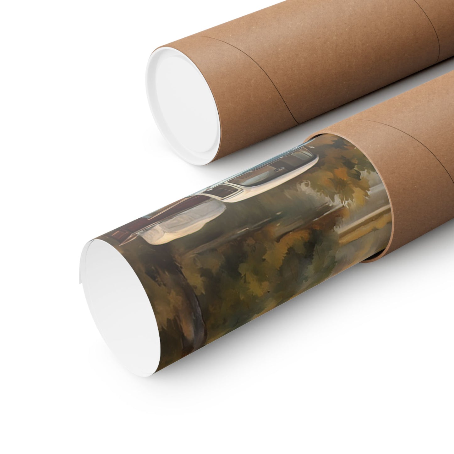 Vintage Truck Landscape Art Poster in a Protective Tube for Easy Storage and Shipping