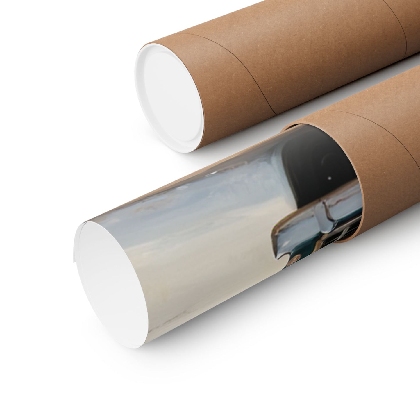 Vintage Truck Wall Art Poster rolled into a protective tube for easy shipping and storage