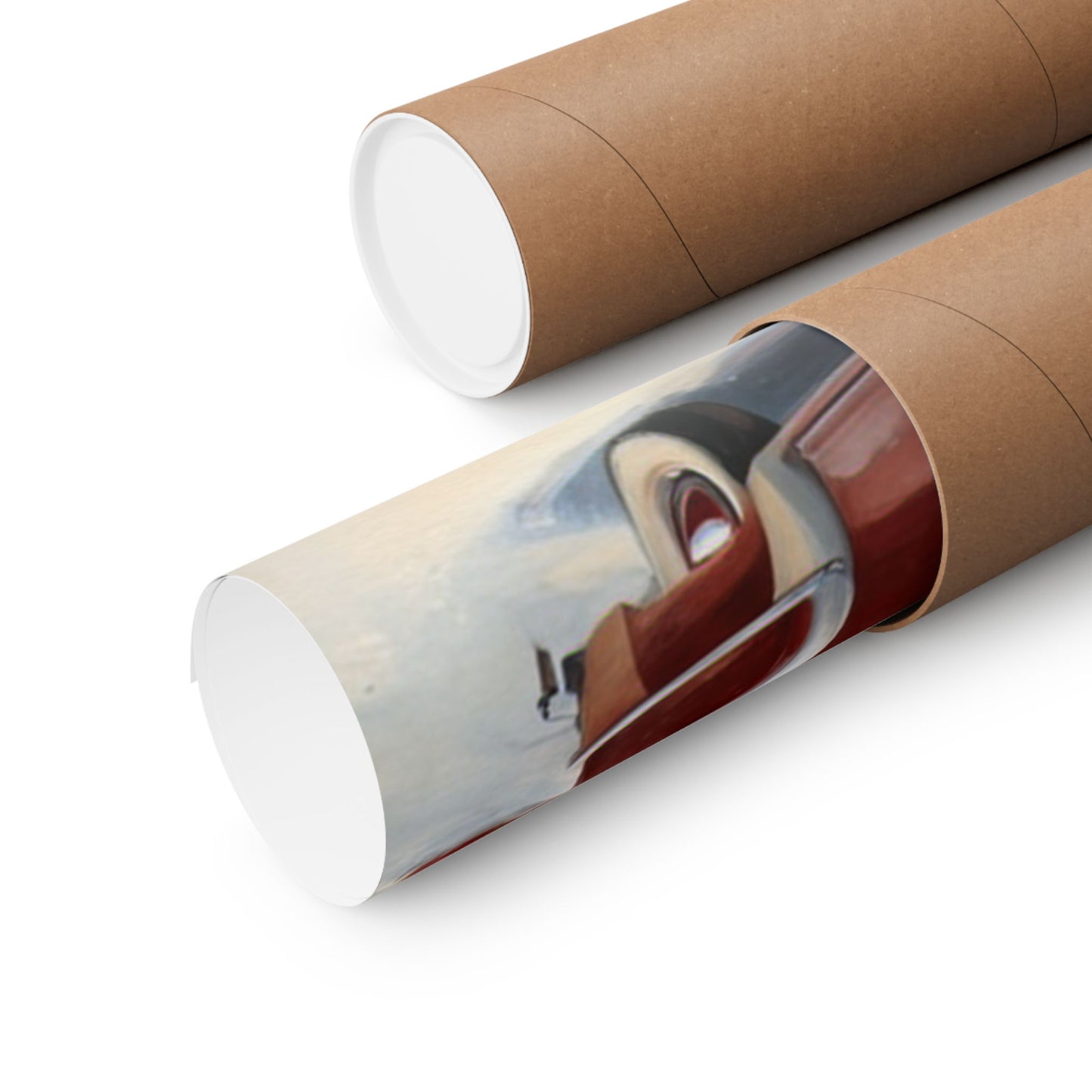 Vintage Winter Scene Posters rolled in eco-friendly packaging for decorative winter art