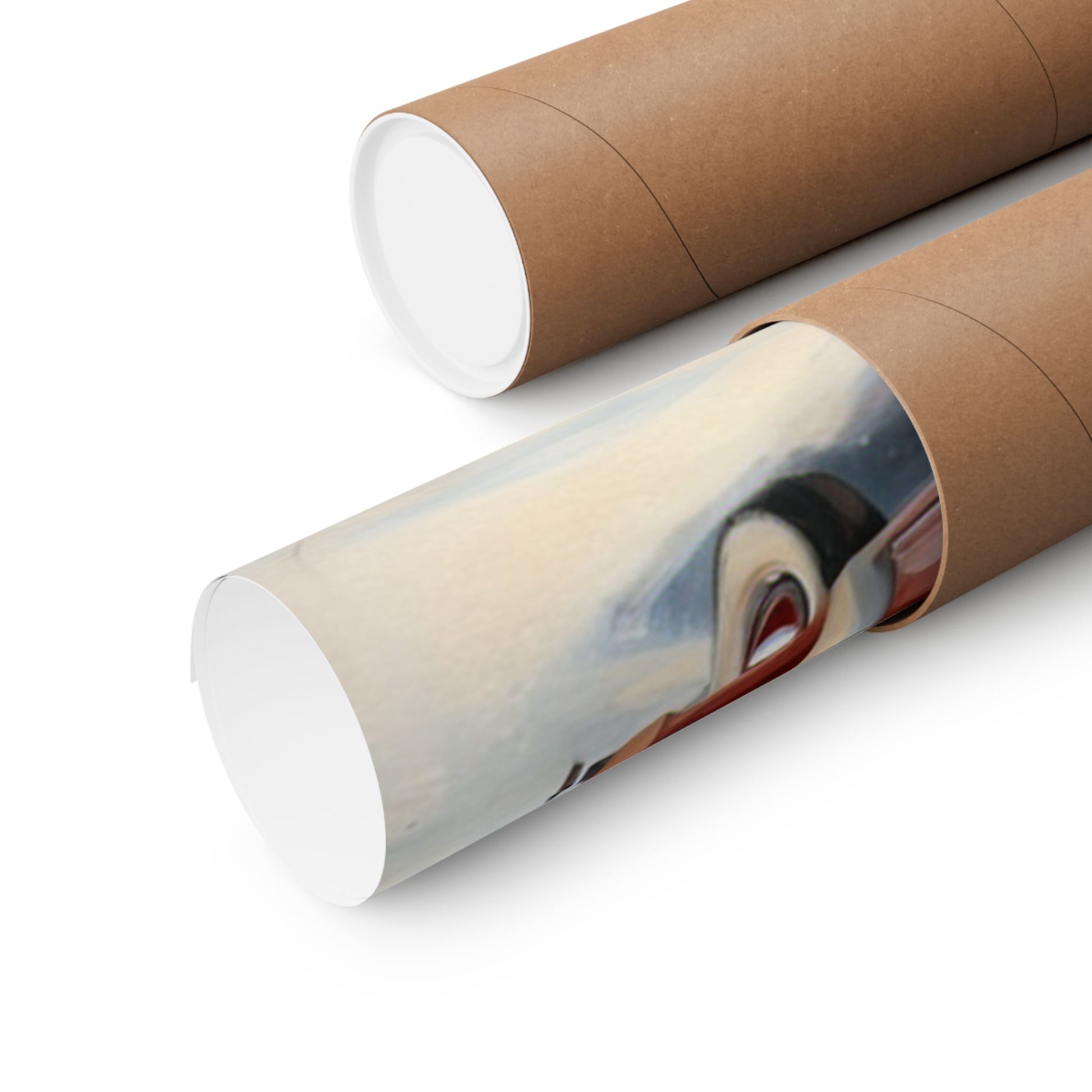 Vintage Winter Scene Posters rolled and ready for display with attractive packaging