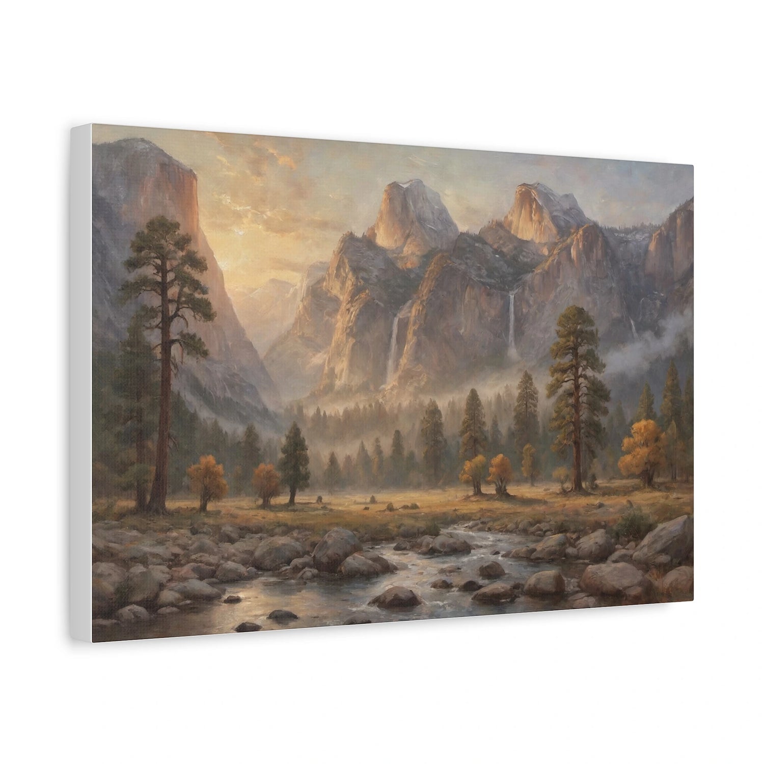 Yosemite Granittal: Nebel zur Goldenen Stunde & Kathedralen-Gipfel Ölgemälde