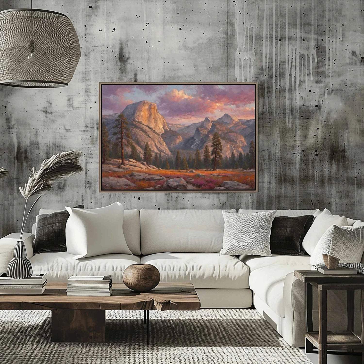 Yosemite Alpenglühen: Half Dome Sonnenuntergang Ölgemälde Leinwandkunst